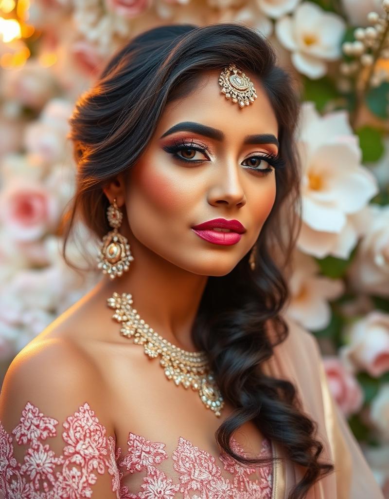 Engagement Makeup by Renish - romantic floral look